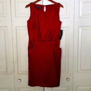 Deep Red Dress with Keyhole Back